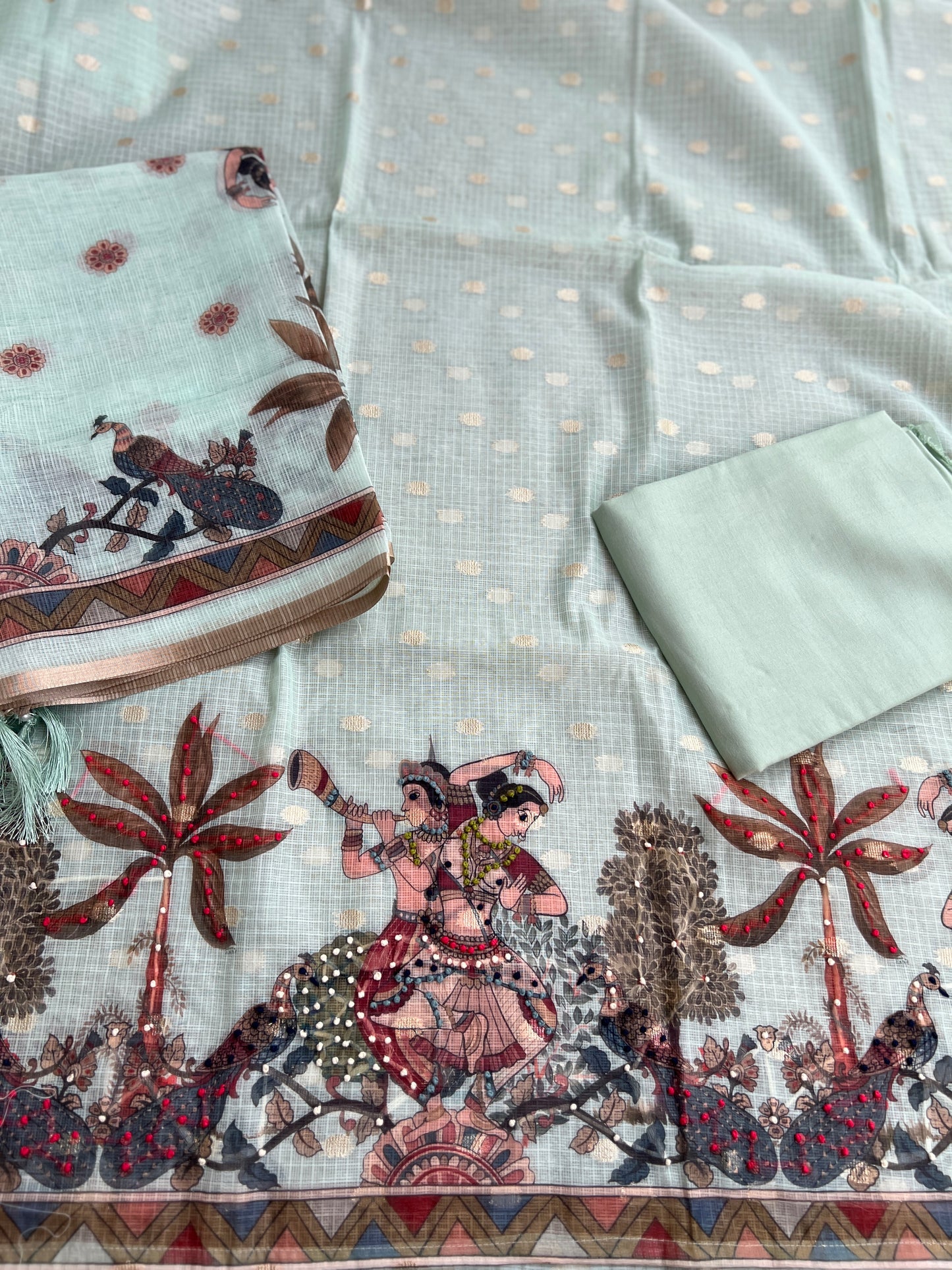 Kota Doriya Pichwai Art Suit Set