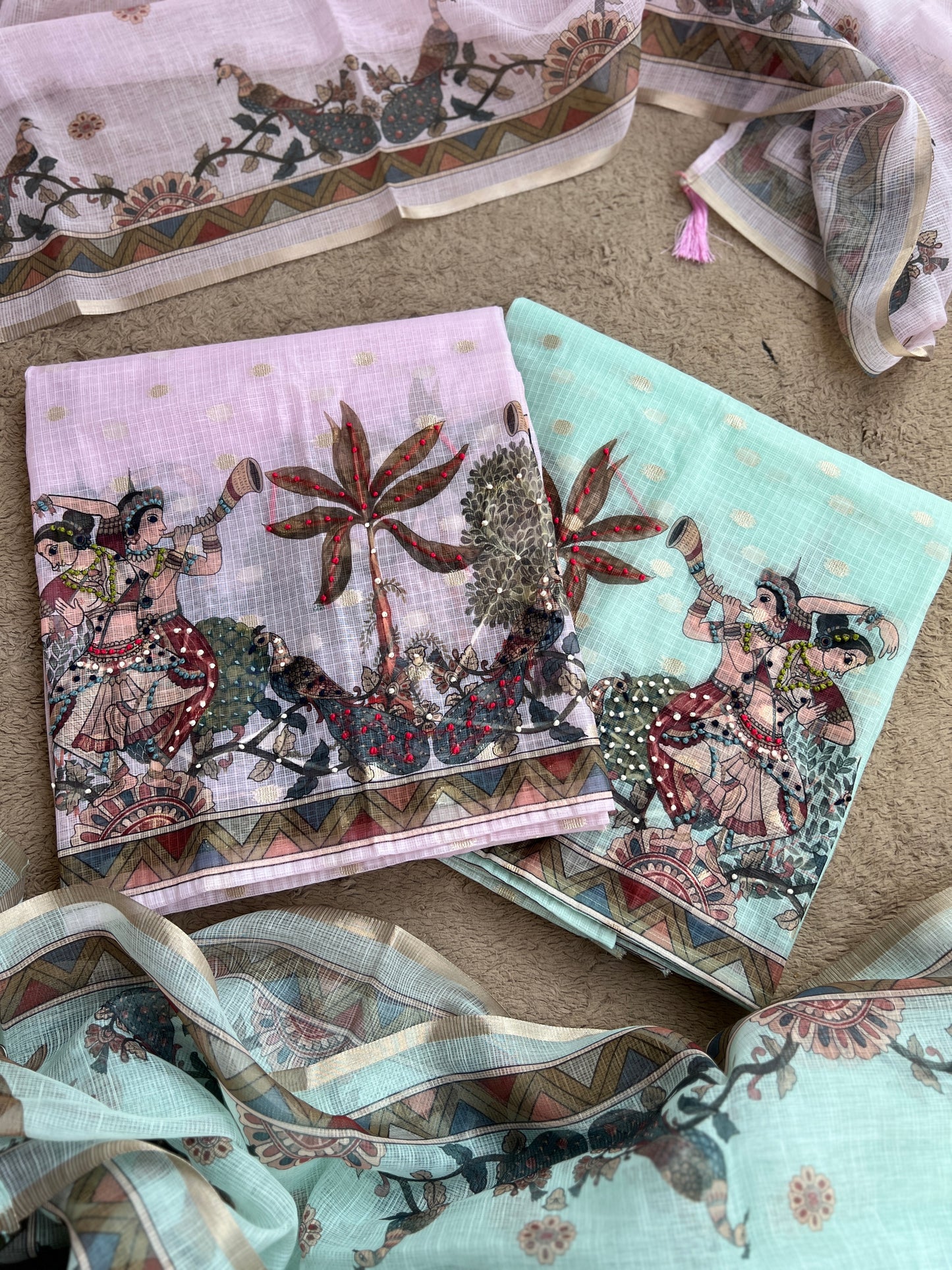 Kota Doriya Pichwai Art Suit Set