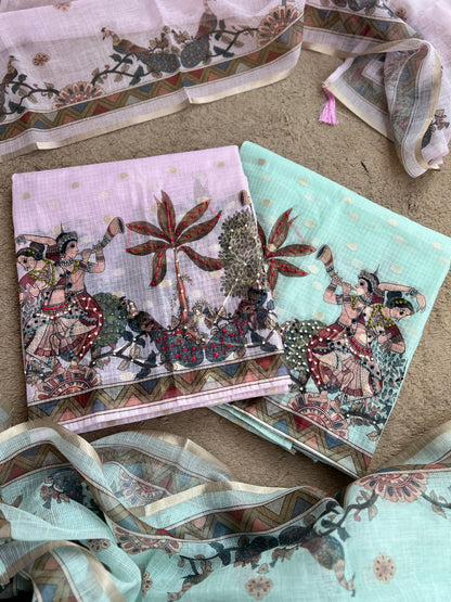 Kota Doriya Pichwai Art Suit Set