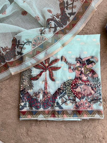 Kota Doriya Pichwai Art Suit Set