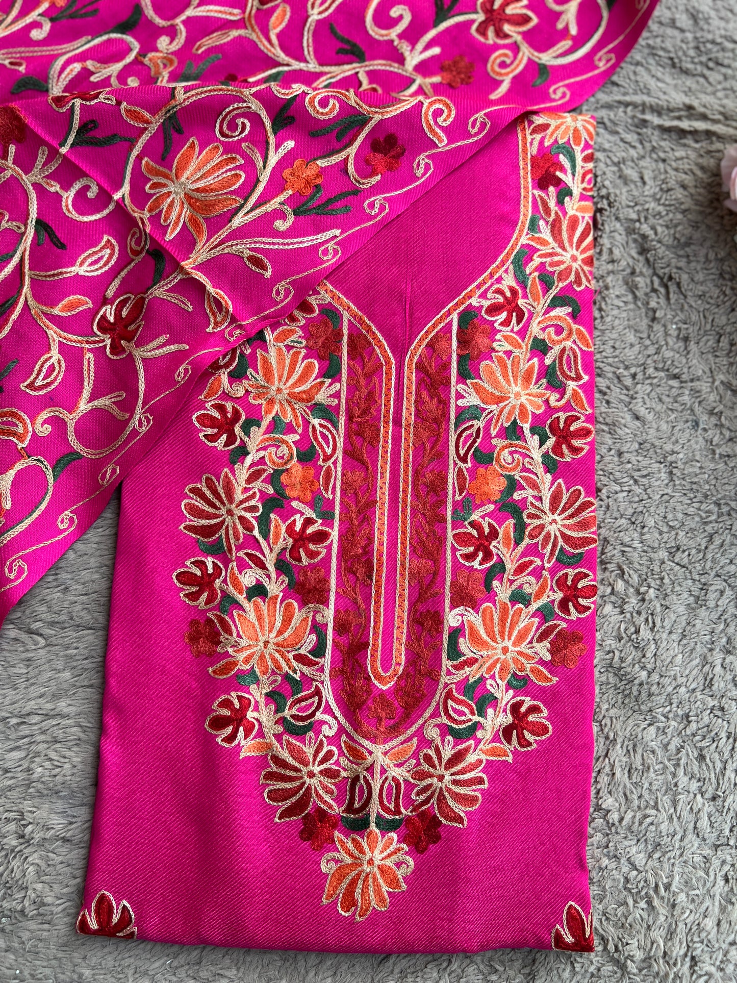 Elegant Kashmiri Woolen Embroidered Suit Set Winter Collection