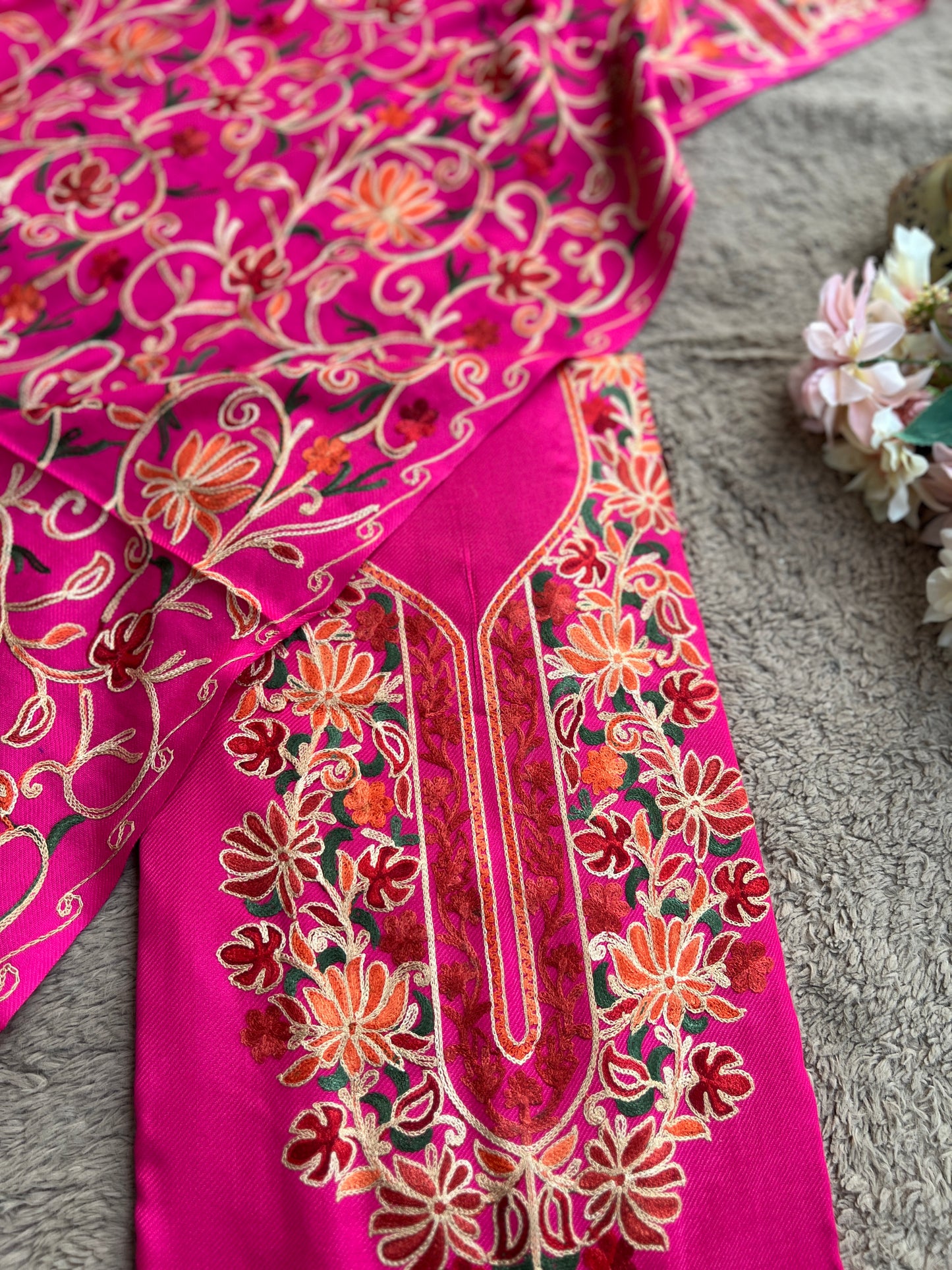 Elegant Kashmiri Woolen Embroidered Suit Set Winter Collection