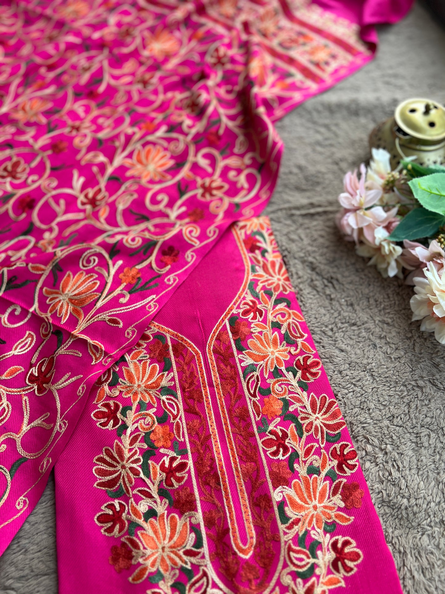 Elegant Kashmiri Woolen Embroidered Suit Set Winter Collection