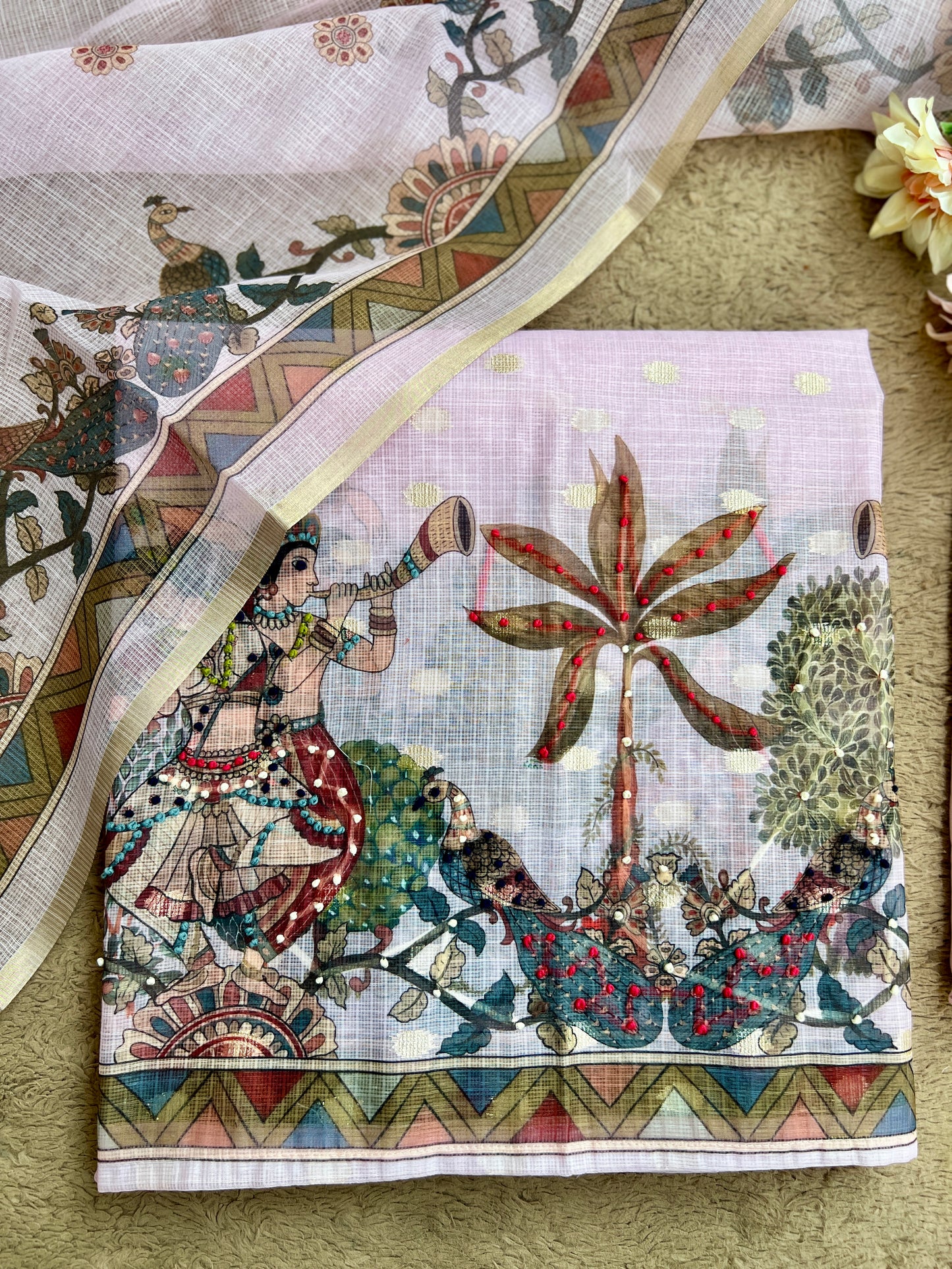 Kota Doriya Pichwai Art Suit Set