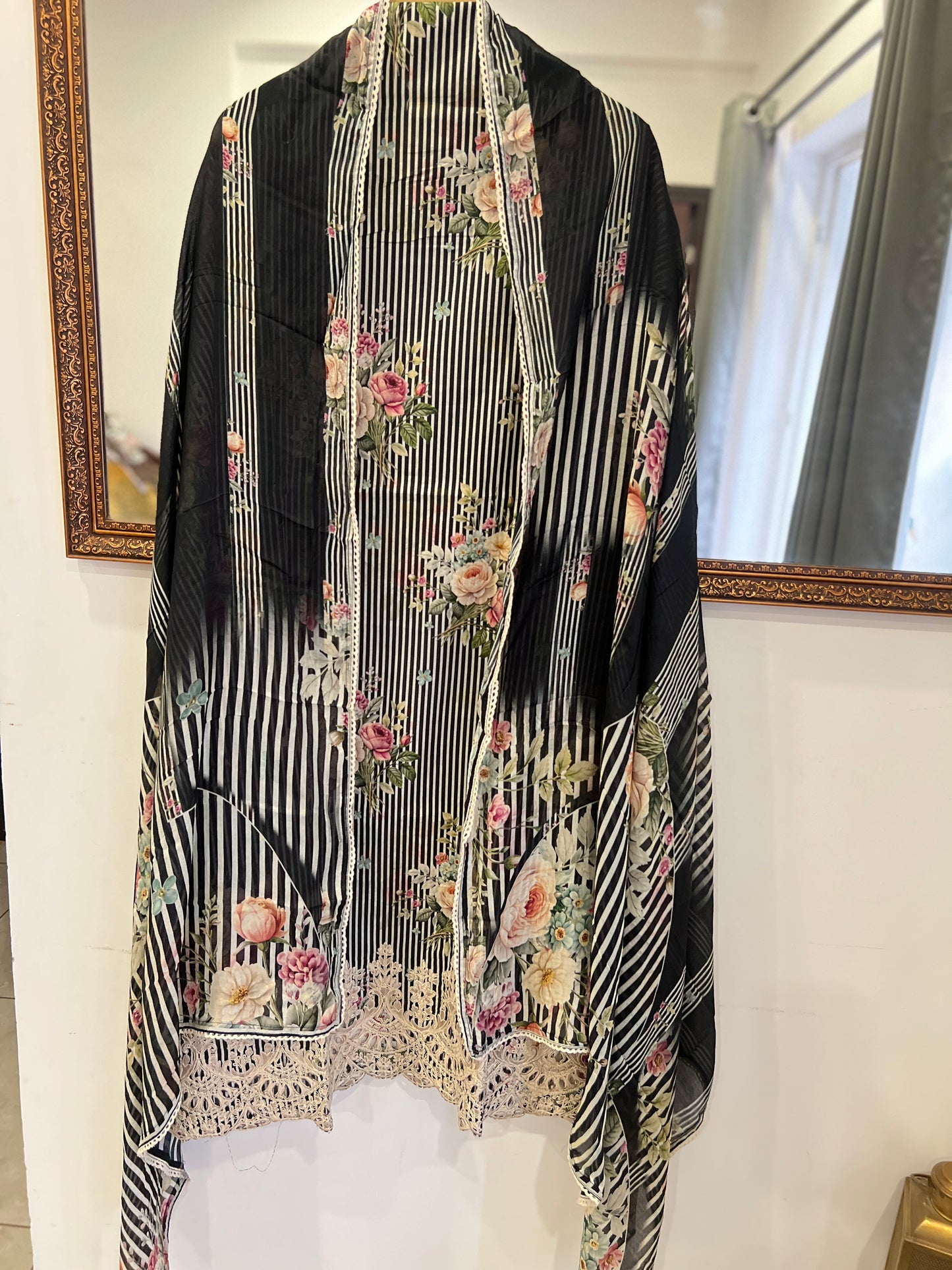 Striped Grace with Cutwork Detail