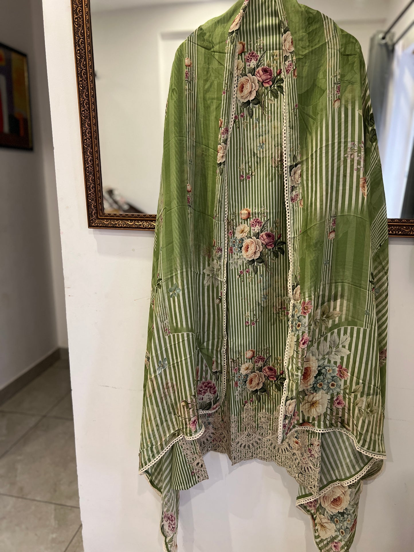 Striped Grace with Cutwork Detail