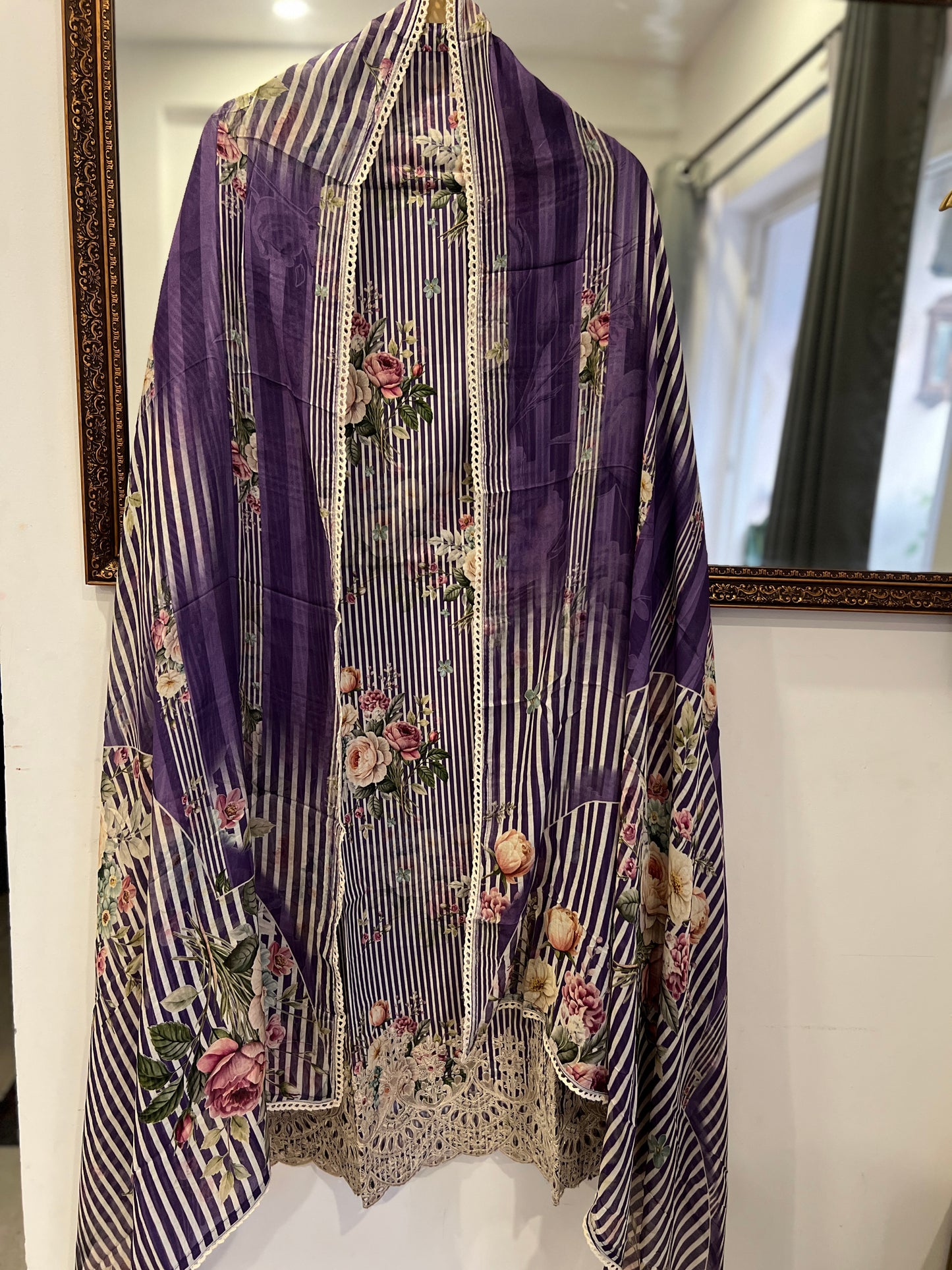 Striped Grace with Cutwork Detail