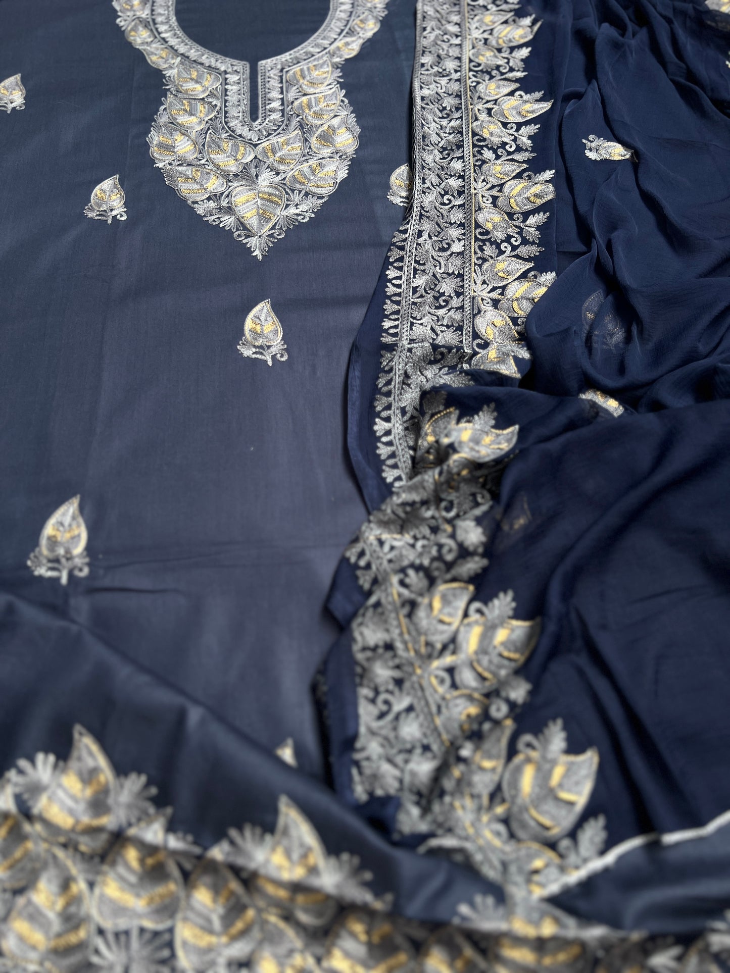 Regal Chinar Tilla Suit with Pure Chiffon Embroidered Dupatta