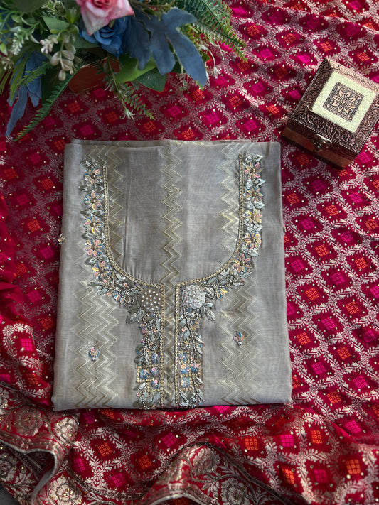 Elegant Shimmer Tissue with Regal Banarasi Dupatta ✨