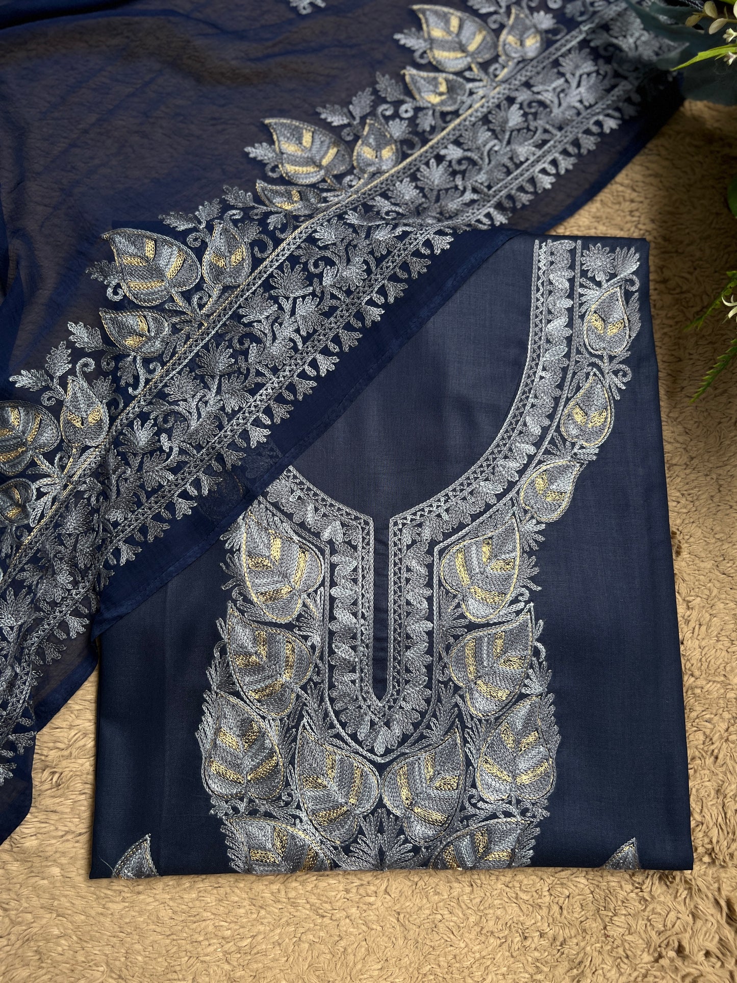 Regal Chinar Tilla Suit with Pure Chiffon Embroidered Dupatta