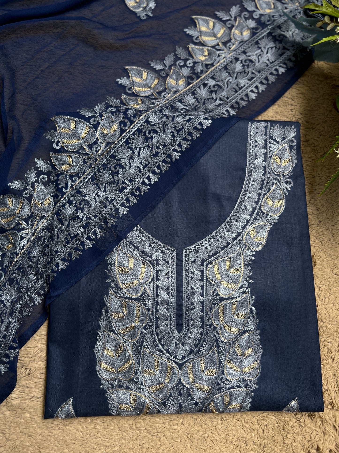 Regal Chinar Tilla Suit with Pure Chiffon Embroidered Dupatta