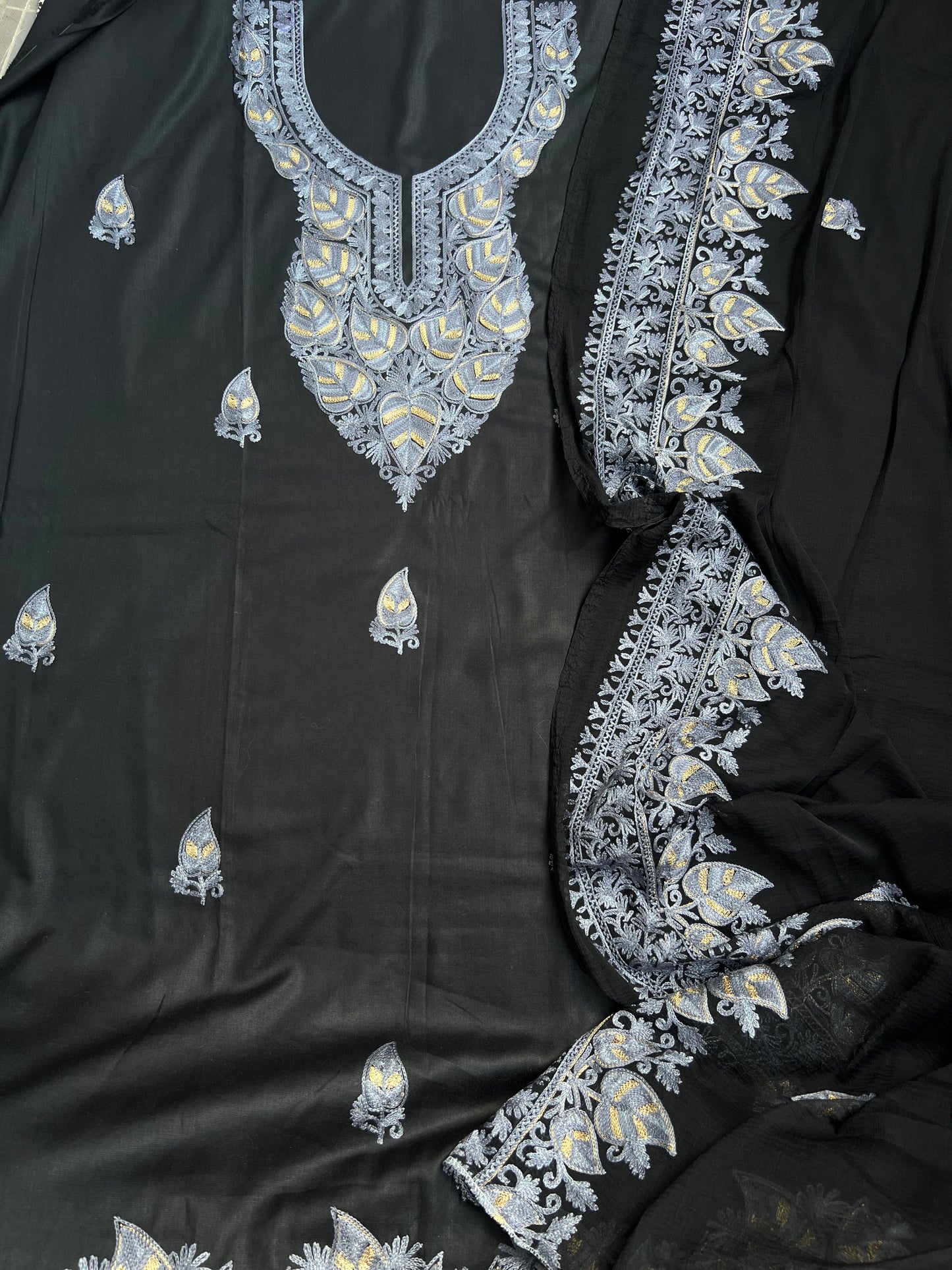 Regal Chinar Tilla Suit with Pure Chiffon Embroidered Dupatta