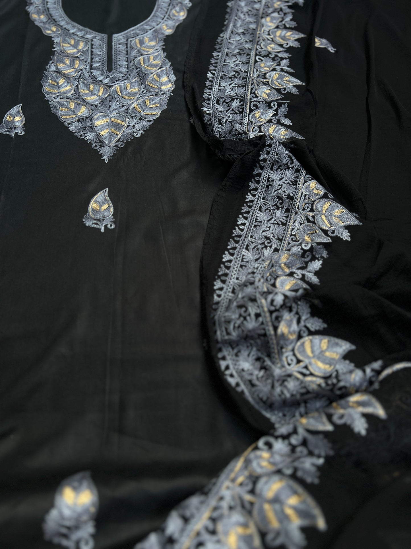 Regal Chinar Tilla Suit with Pure Chiffon Embroidered Dupatta