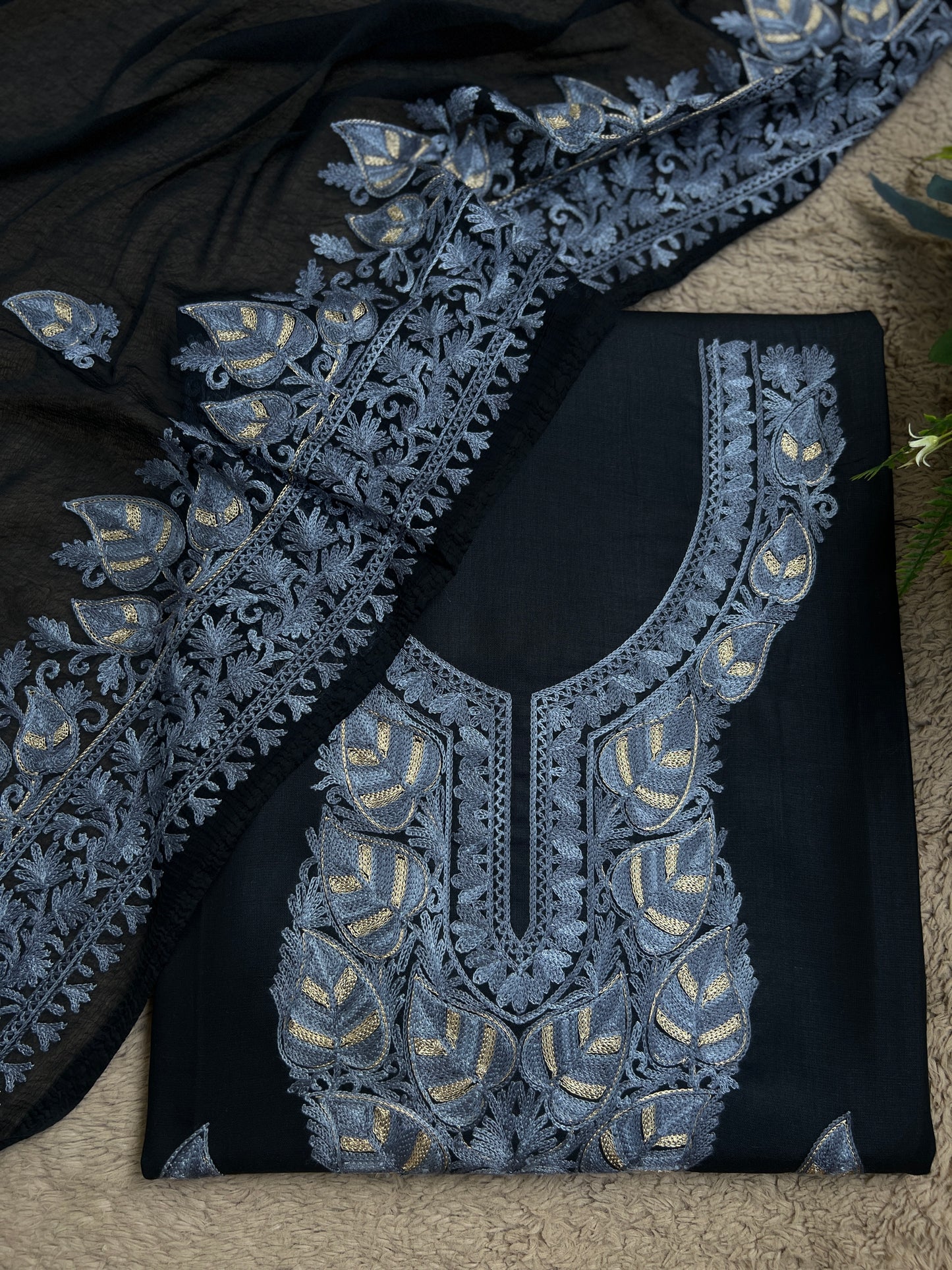 Regal Chinar Tilla Suit with Pure Chiffon Embroidered Dupatta