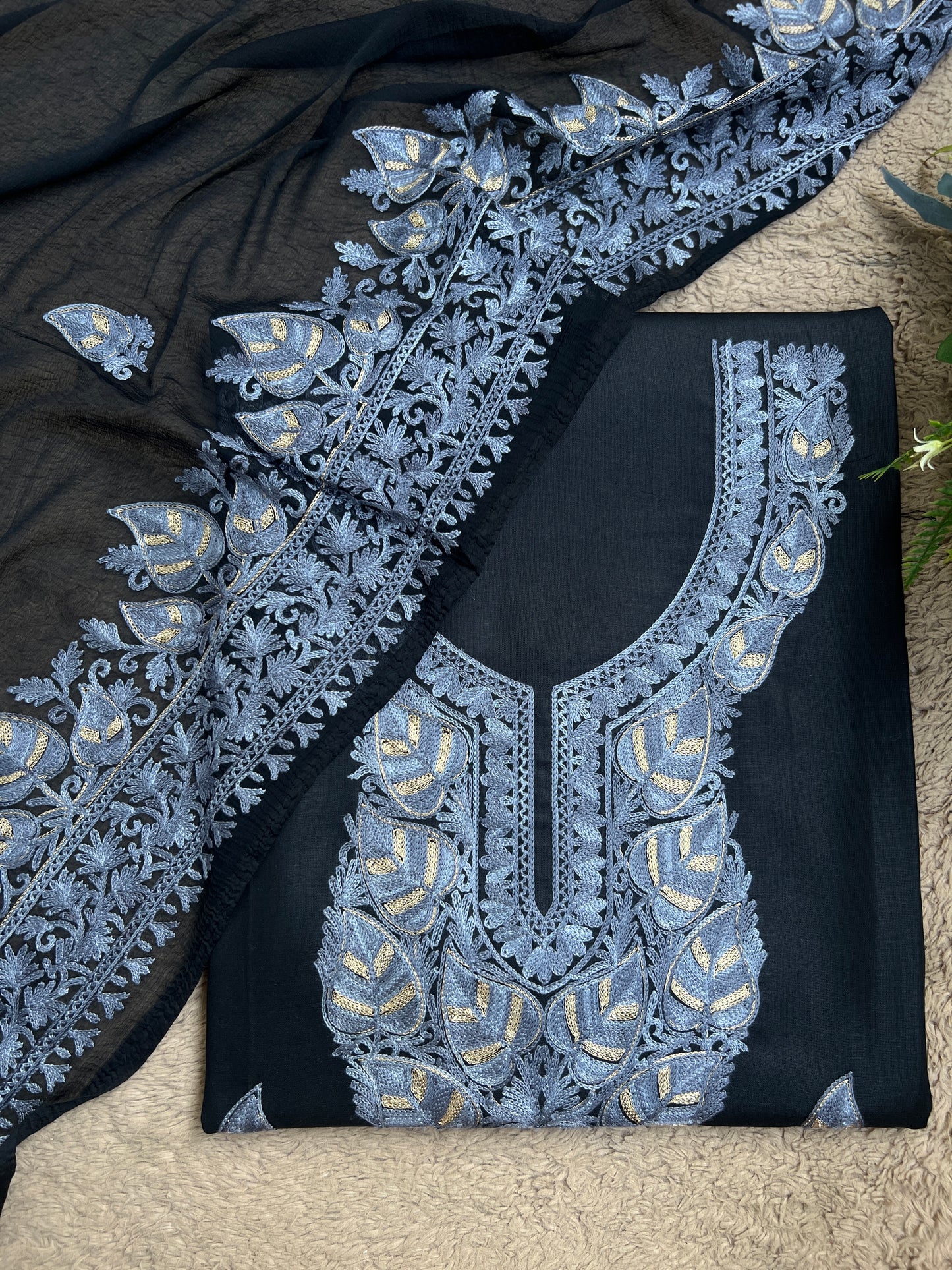 Regal Chinar Tilla Suit with Pure Chiffon Embroidered Dupatta