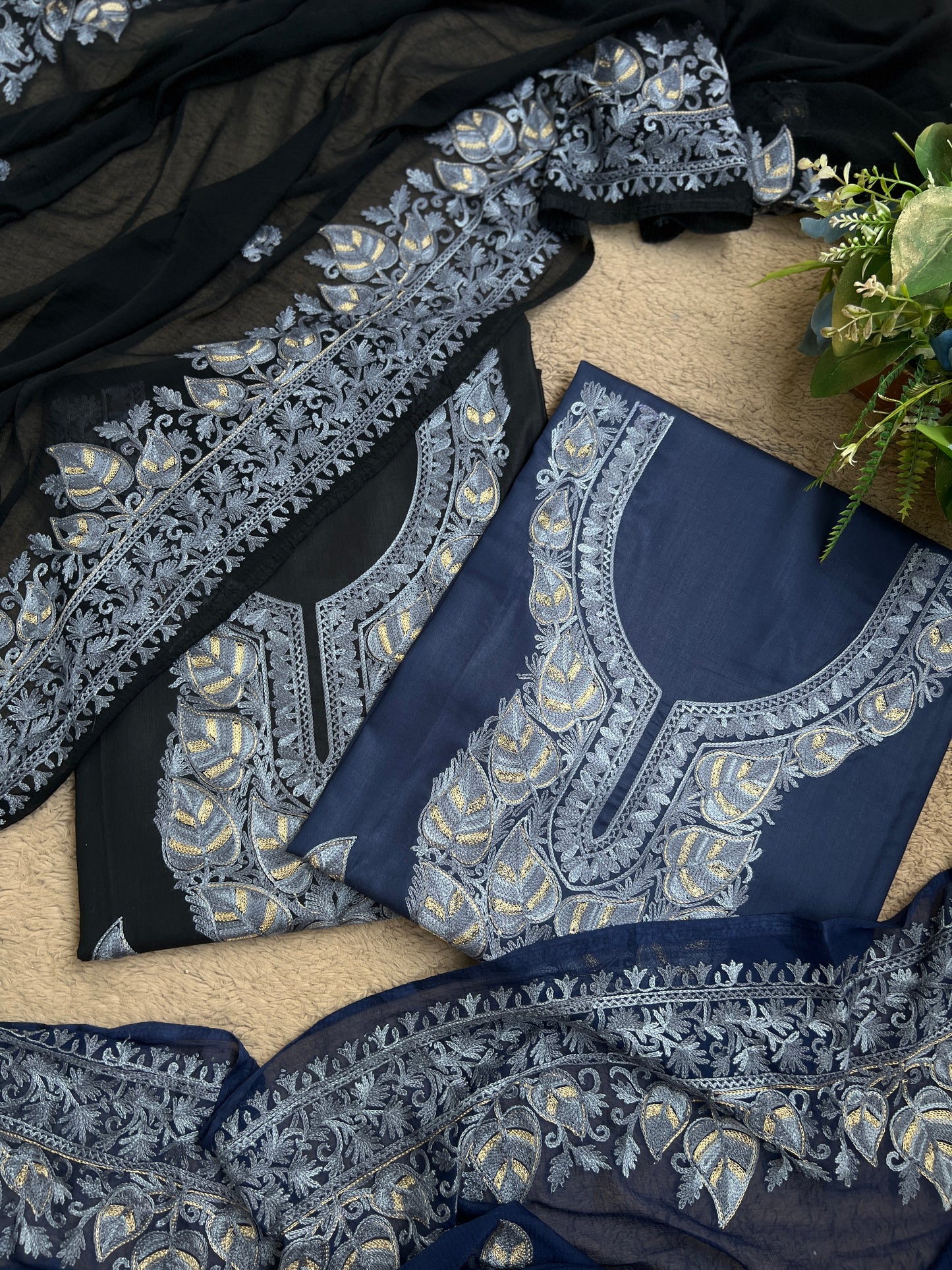 Regal Chinar Tilla Suit with Pure Chiffon Embroidered Dupatta