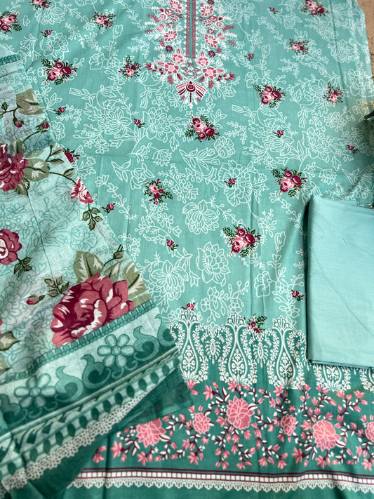 Mint Floral Pakistani Daily Wear