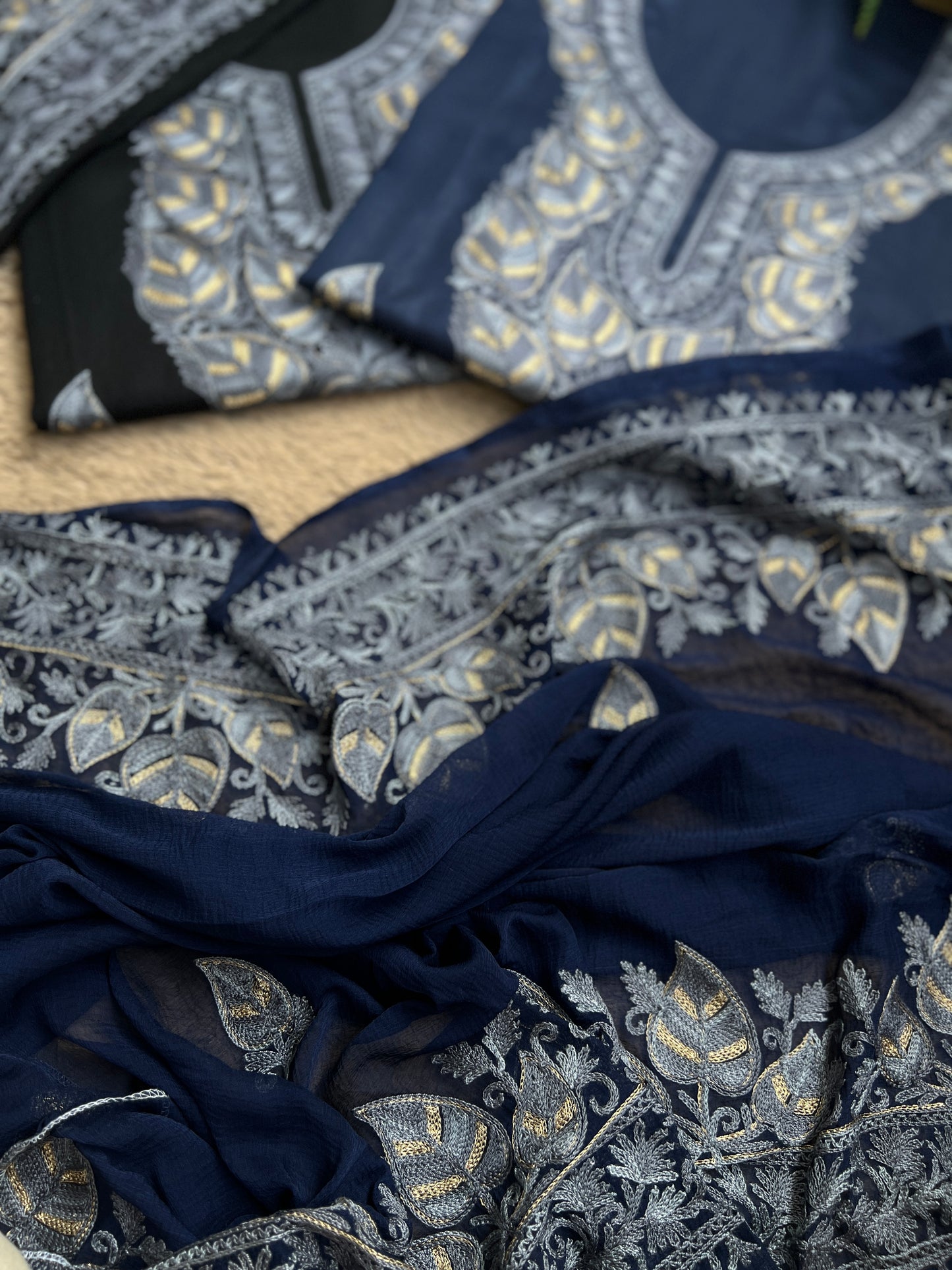 Regal Chinar Tilla Suit with Pure Chiffon Embroidered Dupatta