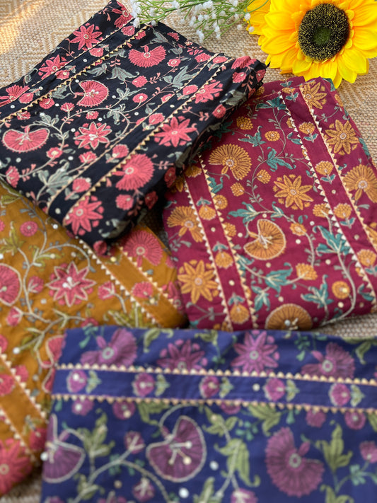 Handblock Prints with Delicate Handwork