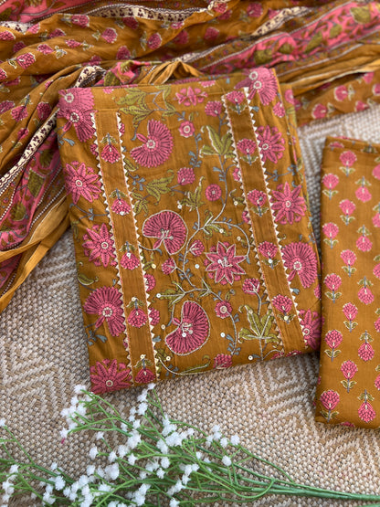 Handblock Prints with Delicate Handwork