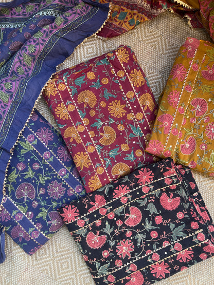 Handblock Prints with Delicate Handwork