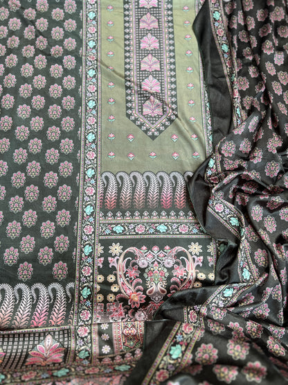 Royal Velvet Karachi Print Suit – Sabyasachi Style Elegance