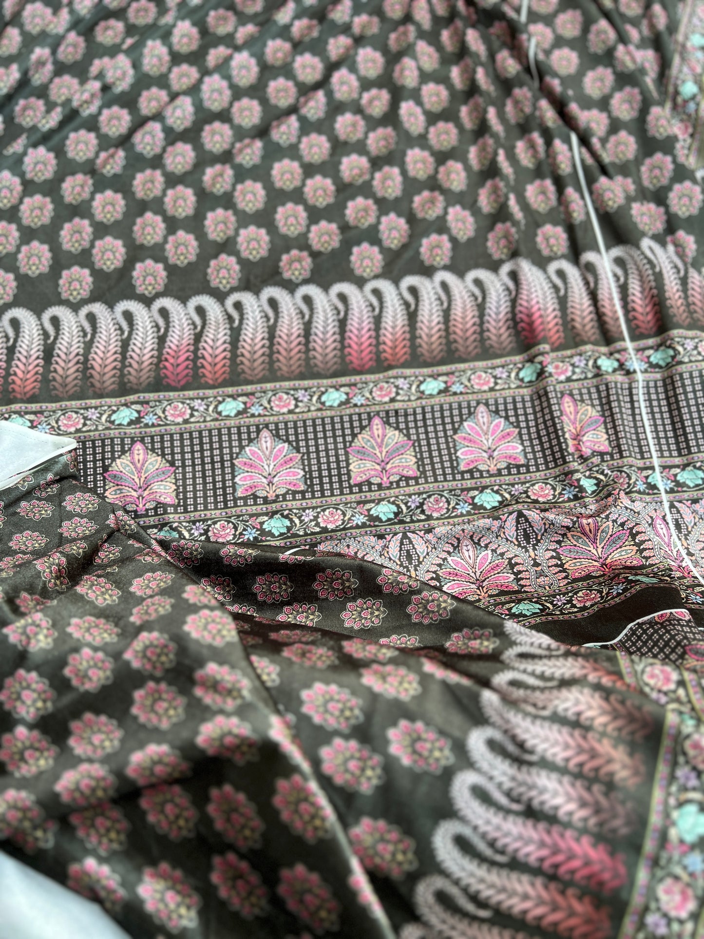 Royal Velvet Karachi Print Suit – Sabyasachi Style Elegance