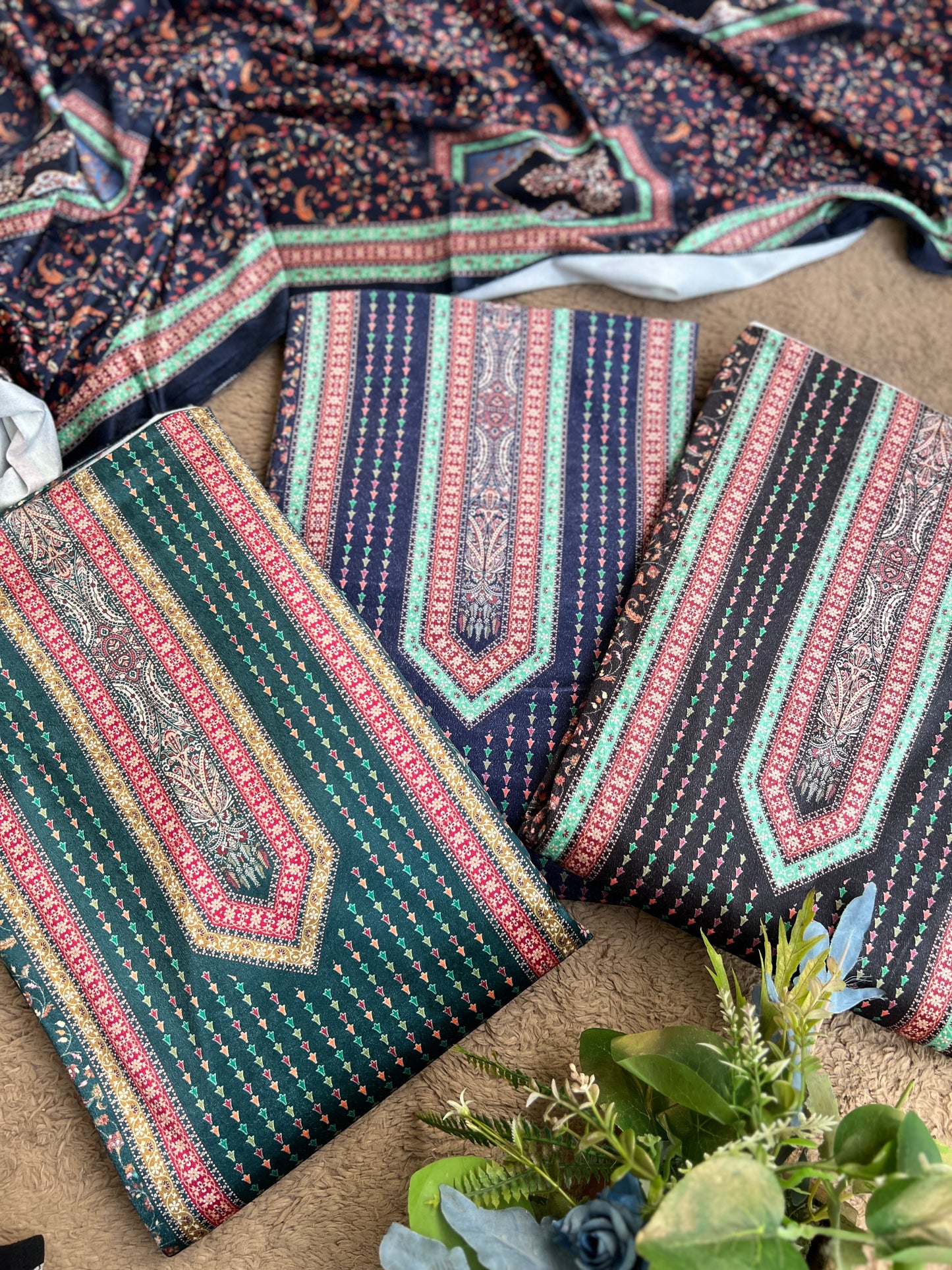 Karachi Print Velvet Salwar Suit with Signature Sabyasachi Aesthetic