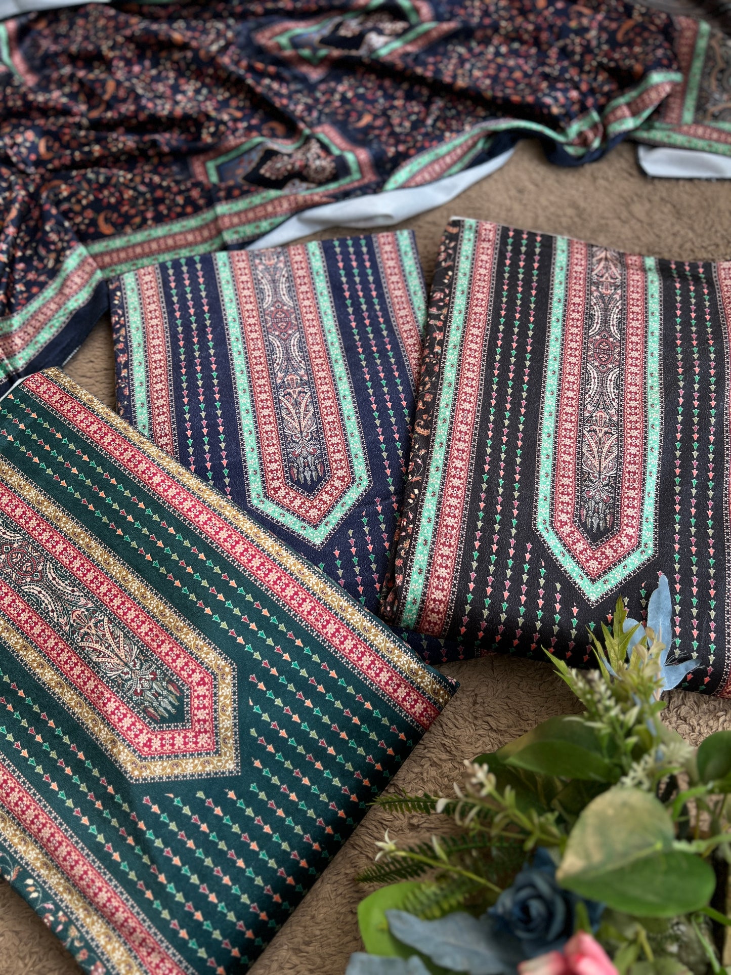 Karachi Print Velvet Salwar Suit with Signature Sabyasachi Aesthetic