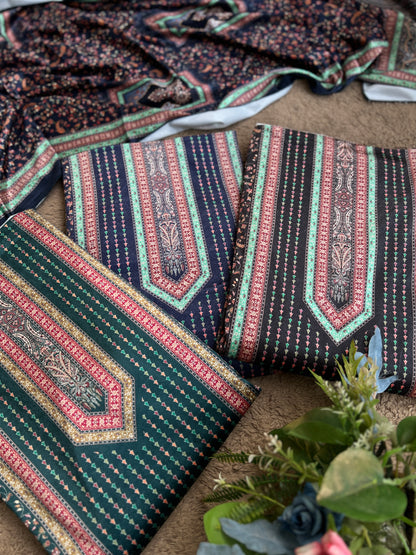 Karachi Print Velvet Salwar Suit with Signature Sabyasachi Aesthetic