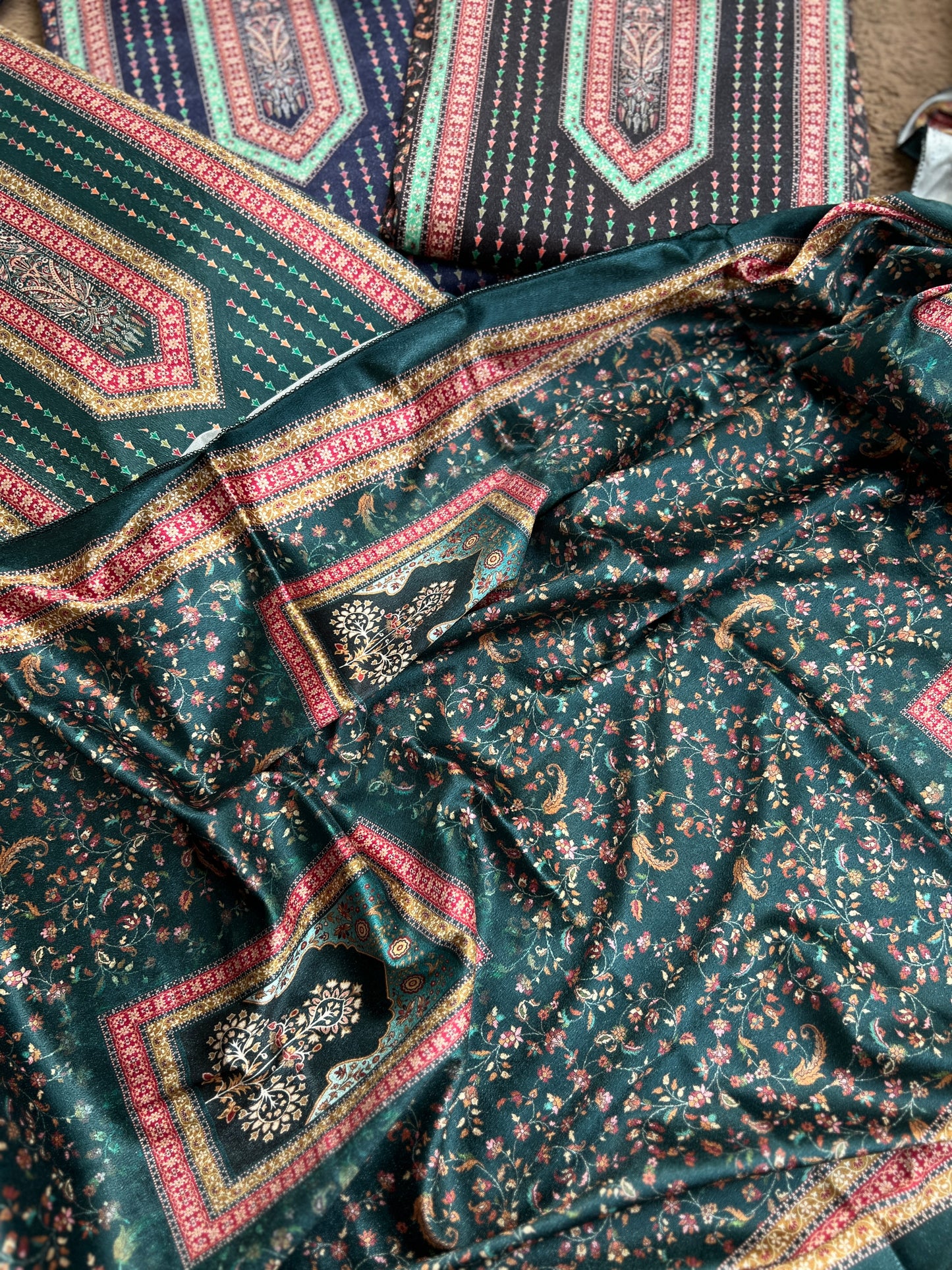 Karachi Print Velvet Salwar Suit with Signature Sabyasachi Aesthetic