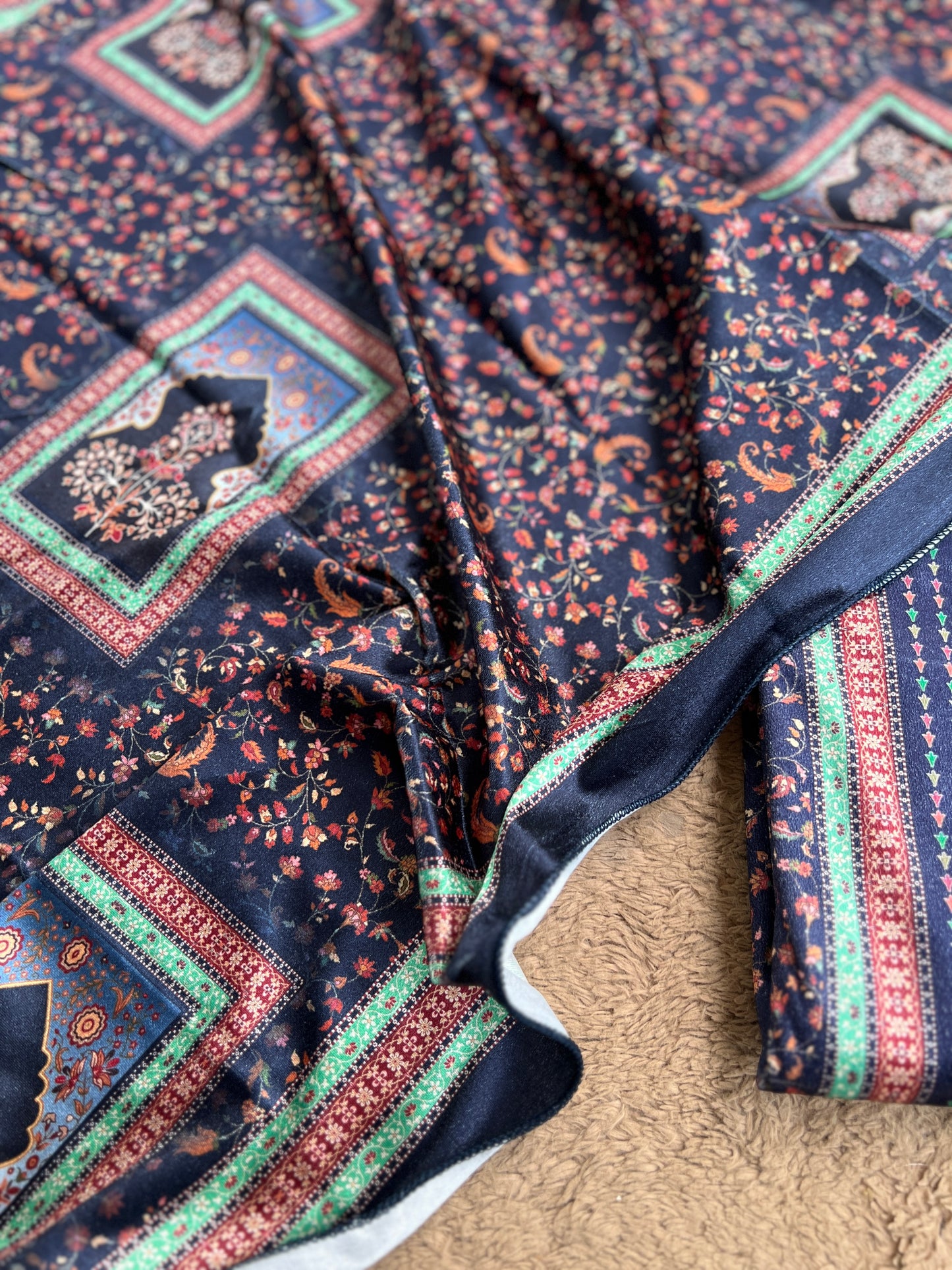 Karachi Print Velvet Salwar Suit with Signature Sabyasachi Aesthetic