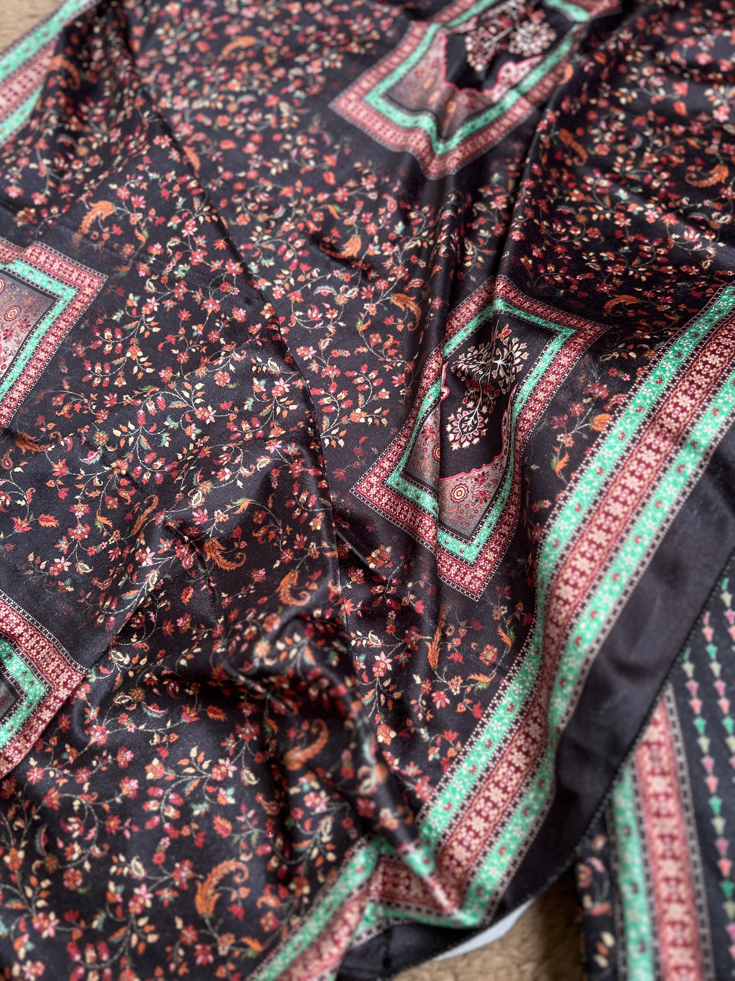 Karachi Print Velvet Salwar Suit with Signature Sabyasachi Aesthetic