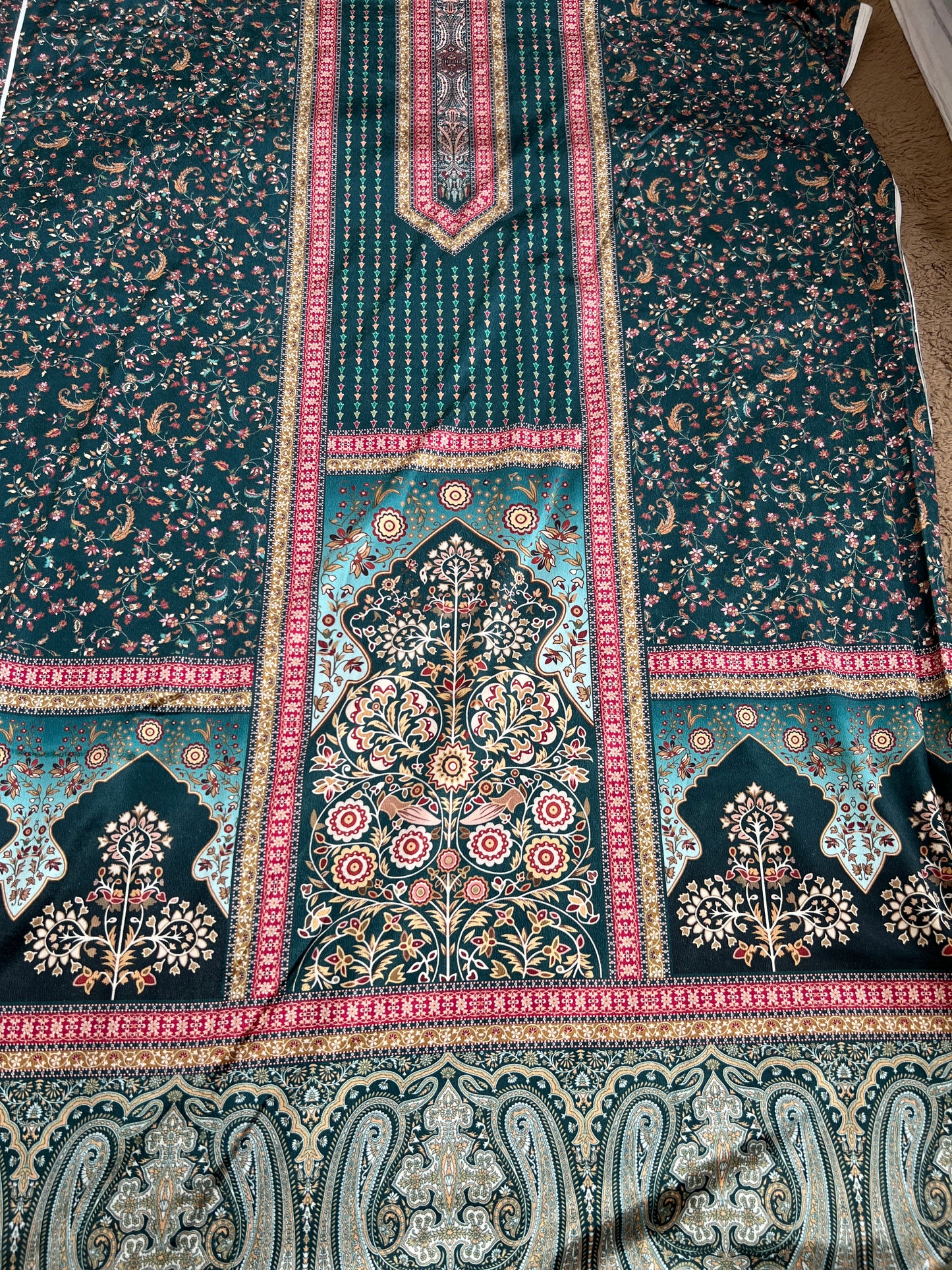 Karachi Print Velvet Salwar Suit with Signature Sabyasachi Aesthetic