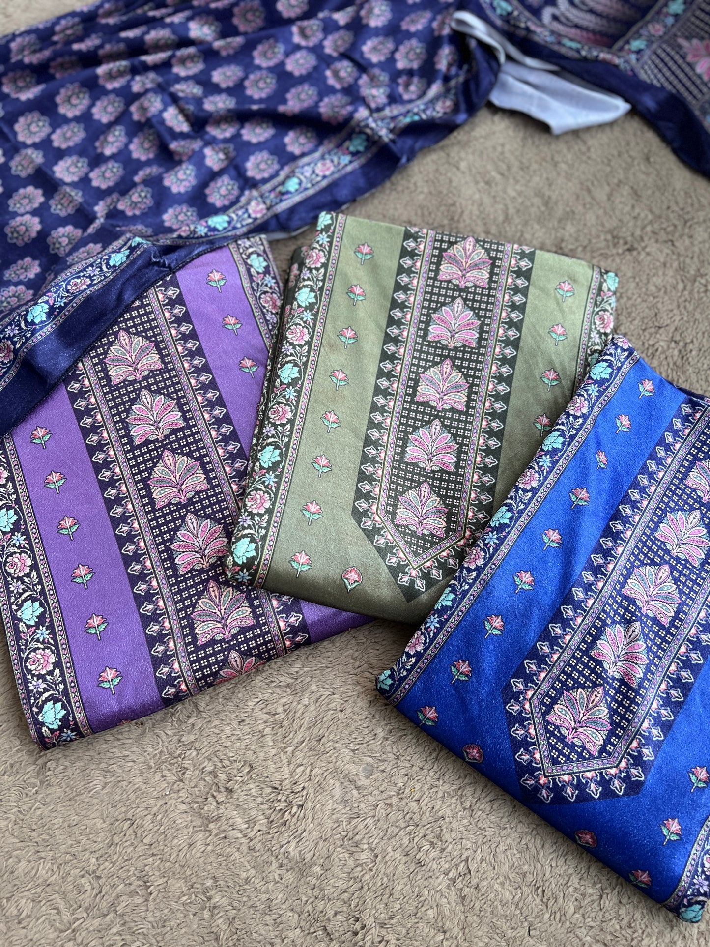 Royal Velvet Karachi Print Suit – Sabyasachi Style Elegance