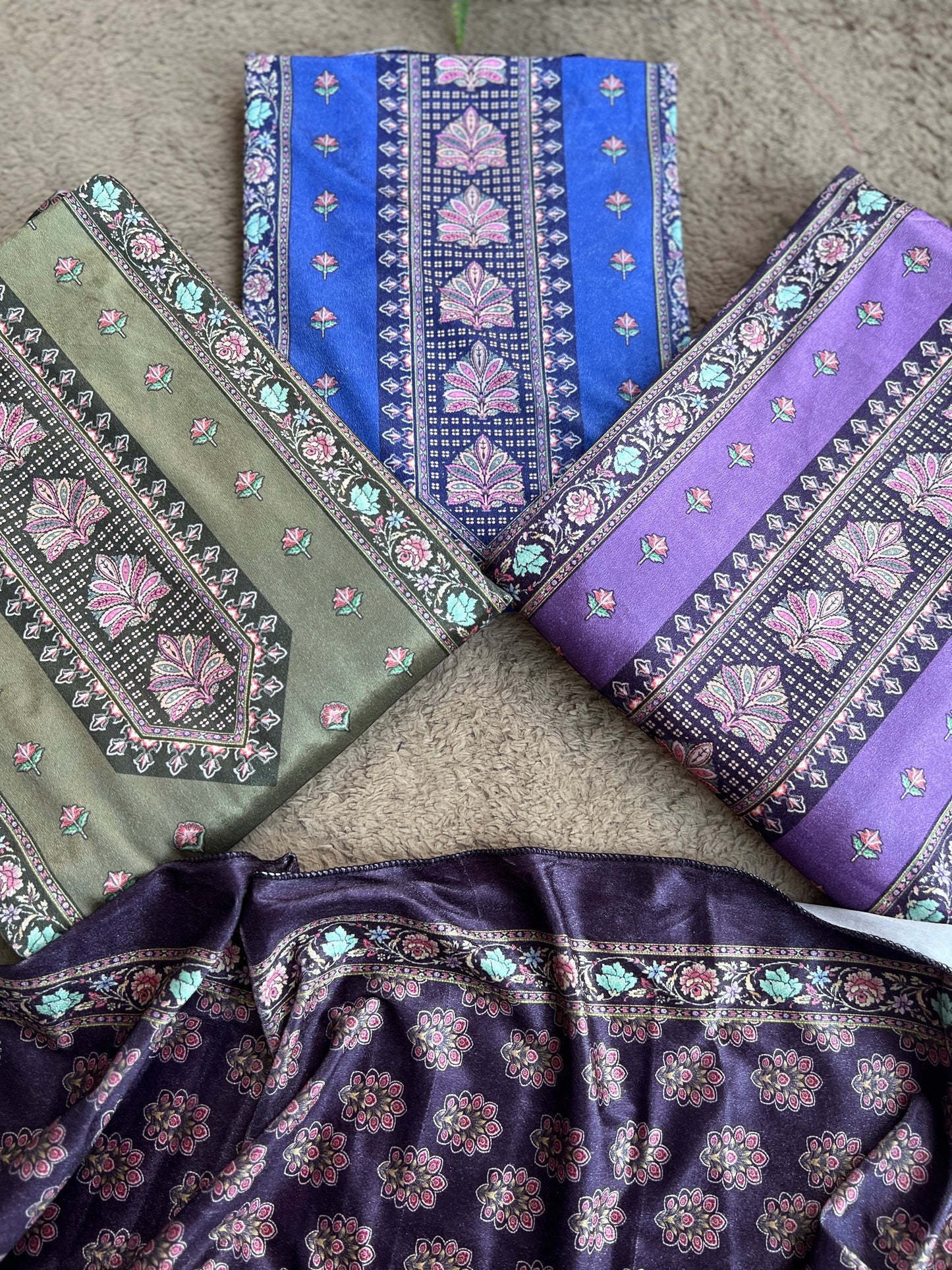 Royal Velvet Karachi Print Suit – Sabyasachi Style Elegance