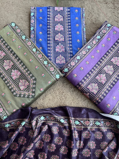 Royal Velvet Karachi Print Suit – Sabyasachi Style Elegance