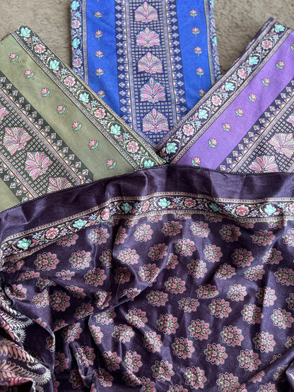 Royal Velvet Karachi Print Suit – Sabyasachi Style Elegance