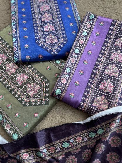 Royal Velvet Karachi Print Suit – Sabyasachi Style Elegance