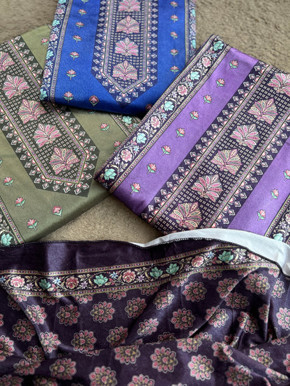 Royal Velvet Karachi Print Suit – Sabyasachi Style Elegance