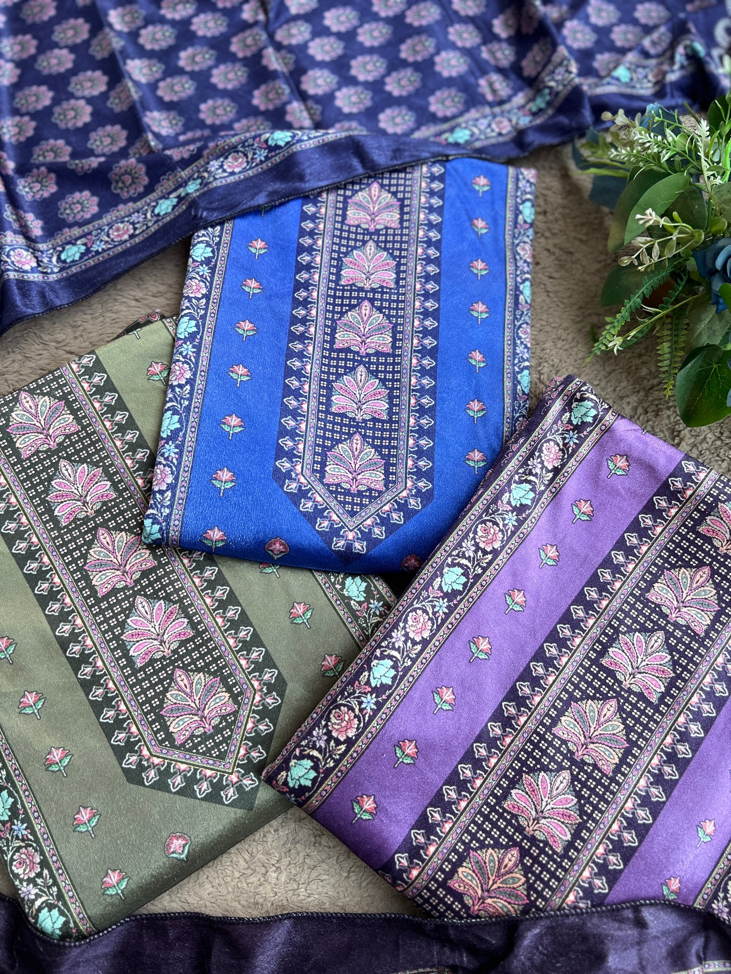 Royal Velvet Karachi Print Suit – Sabyasachi Style Elegance