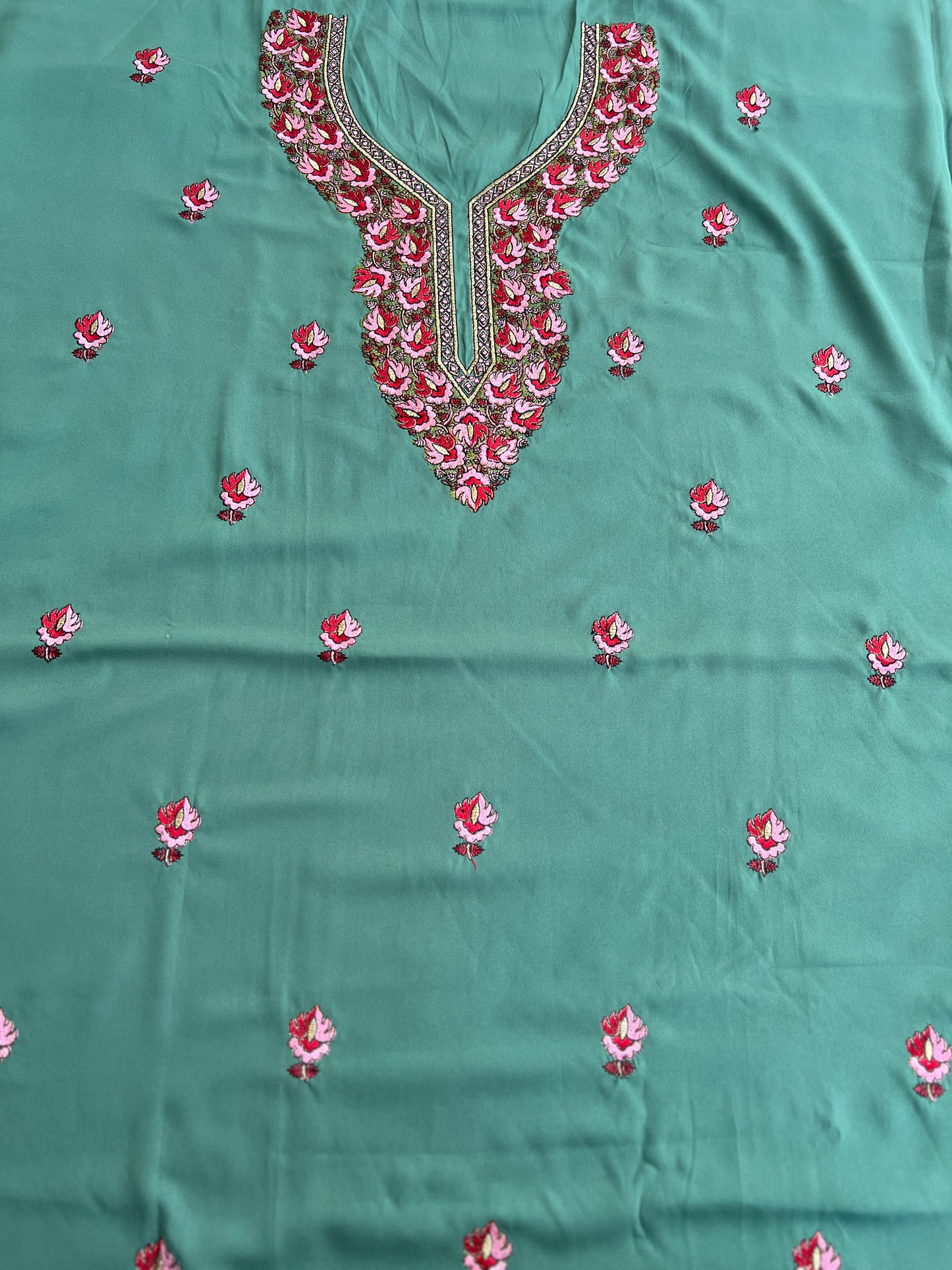 Butter Crepe Co-ord Set with Fine Kashmiri Embroidery