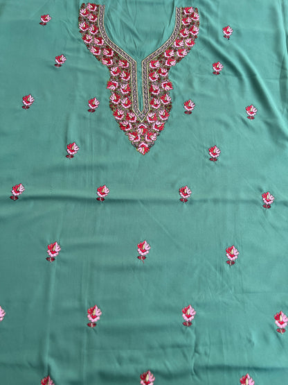 Butter Crepe Co-ord Set with Fine Kashmiri Embroidery