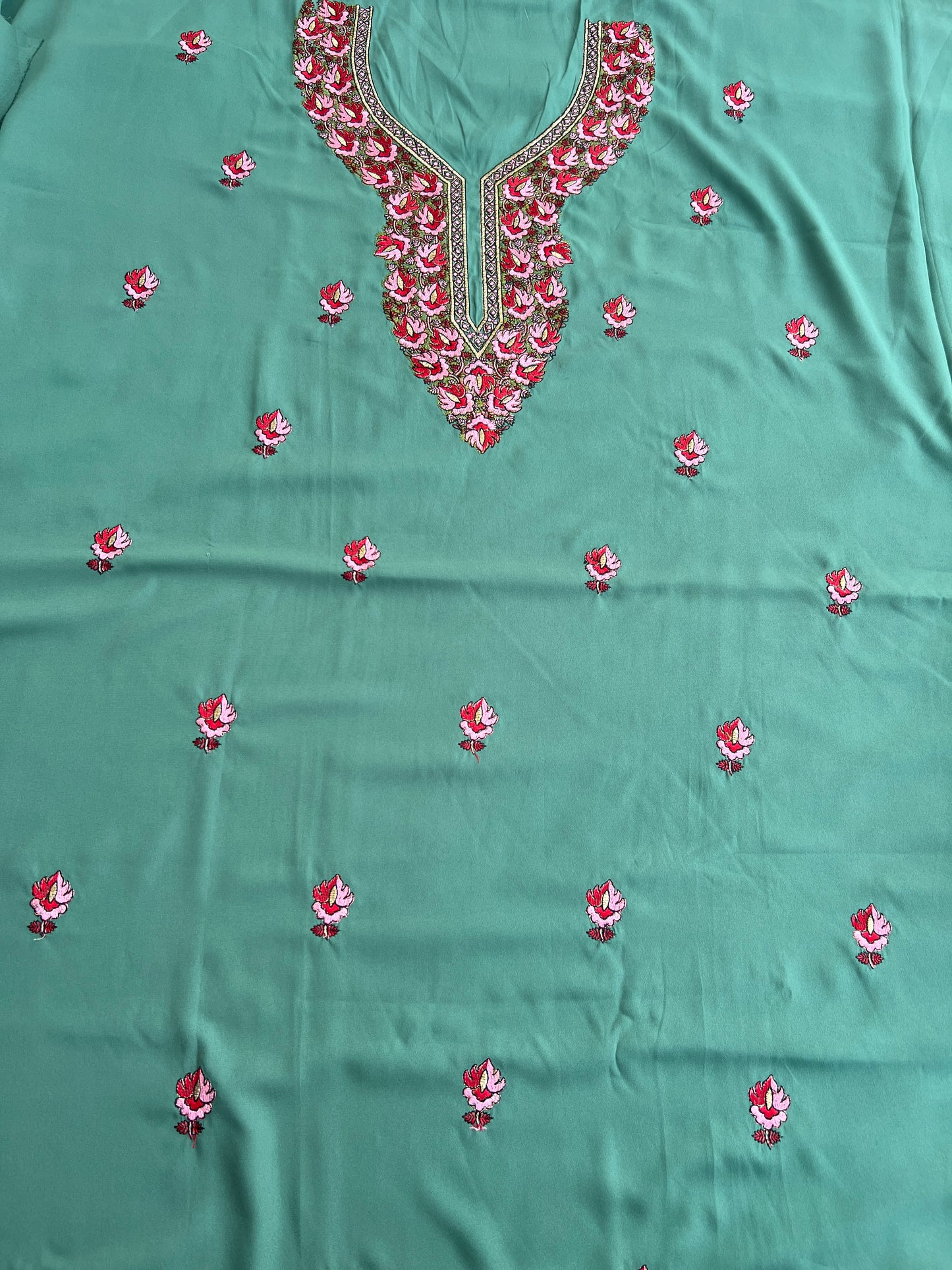 Butter Crepe Co-ord Set with Fine Kashmiri Embroidery
