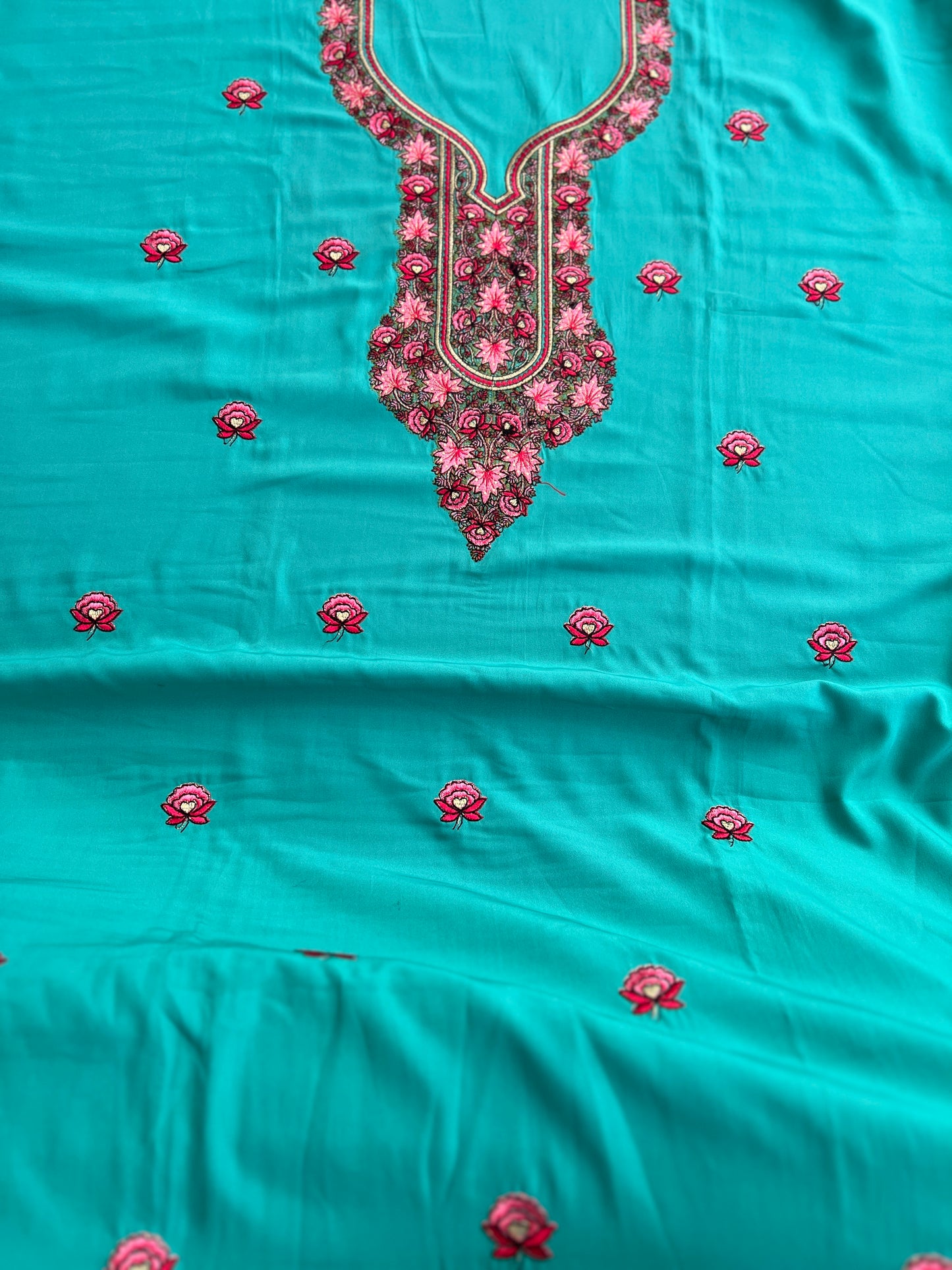 Butter Crepe Co-ord Set with Fine Kashmiri Embroidery
