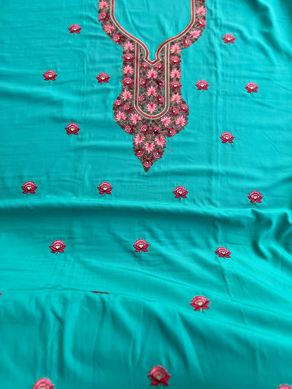 Butter Crepe Co-ord Set with Fine Kashmiri Embroidery