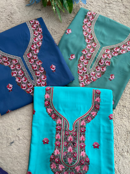Butter Crepe Co-ord Set with Fine Kashmiri Embroidery