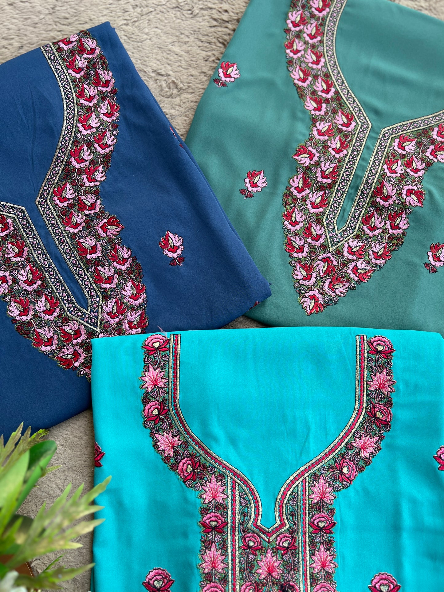 Butter Crepe Co-ord Set with Fine Kashmiri Embroidery