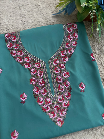Butter Crepe Co-ord Set with Fine Kashmiri Embroidery