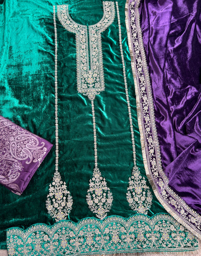 Timeless Winter Couture: Embroidered Velvet Ensemble